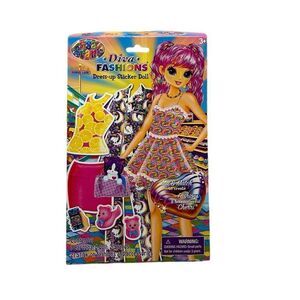 Lisa Frank Diva Fashions Dress-Up Sticker Doll